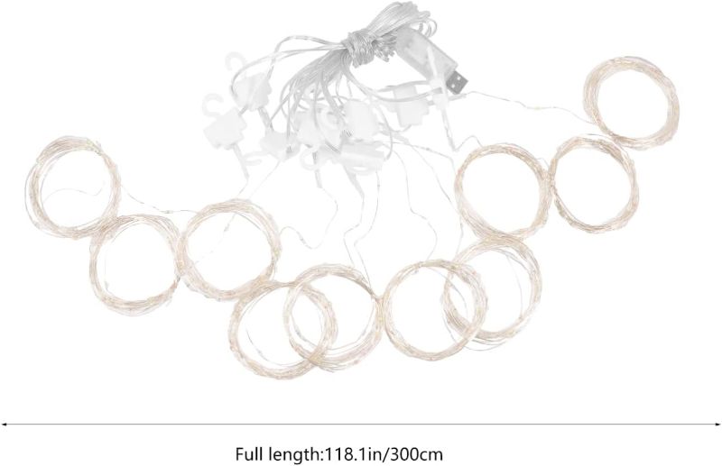 Photo 1 of jojofuny Led Curtain String Lights USB Wire Fairy Lights for Home Wedding and Party Decorations for Bedroom and Festival Ambiance