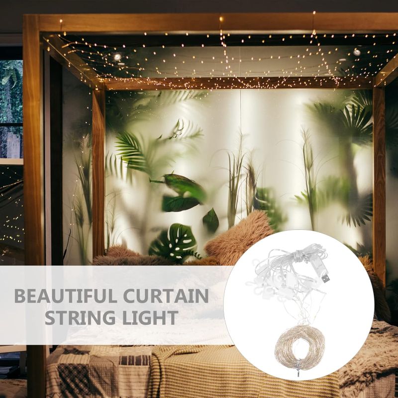 Photo 1 of jojofuny Led Curtain String Lights USB Wire Fairy Lights for Home Wedding and Party Decorations for Bedroom and Festival Ambiance
