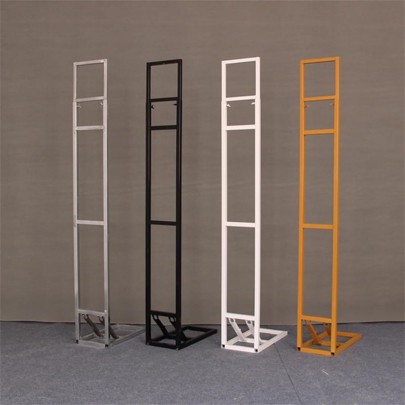 Photo 1 of Folding Wrought-Iron Double Pipe Straight Square Shelf Wedding Stage Backdrop Flower Stand Props Event Party Floral Frame (White)
