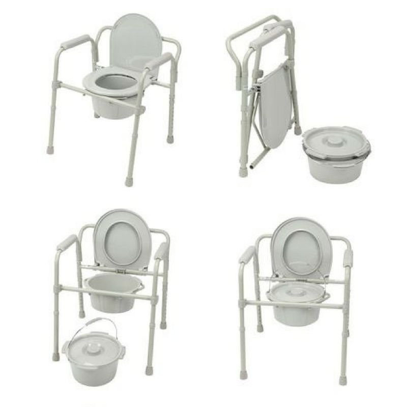 Photo 1 of HEALTHLINE Heavy Duty Commode Bariatric, Medical Bedside Folding Bariatric Commode Chair Toilet for Elderly Seniors Disabled, Wide, 650 lbs, Gray
