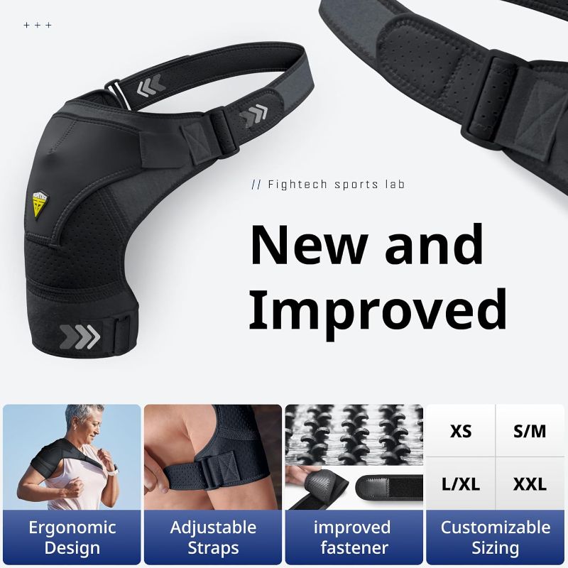 Photo 1 of Large - FIGHTECH Shoulder Brace for Torn Rotator Cuff for Men and Women Support & Pain Relief - black 