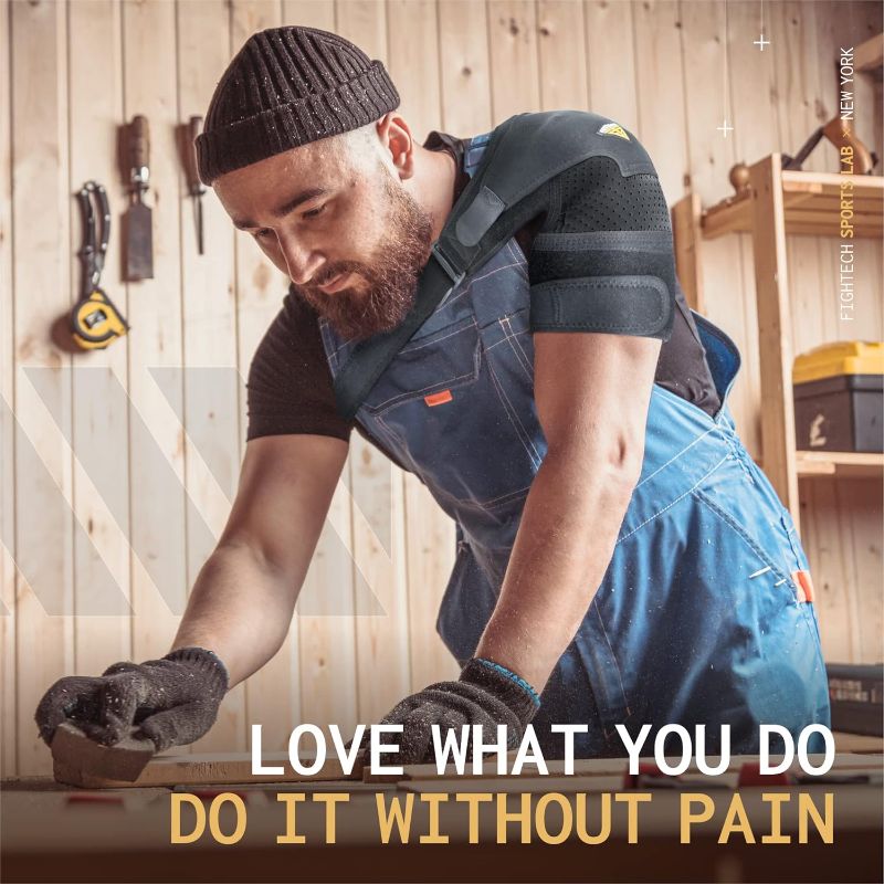 Photo 1 of Large - FIGHTECH Shoulder Brace for Torn Rotator Cuff for Men and Women Support & Pain Relief - black 