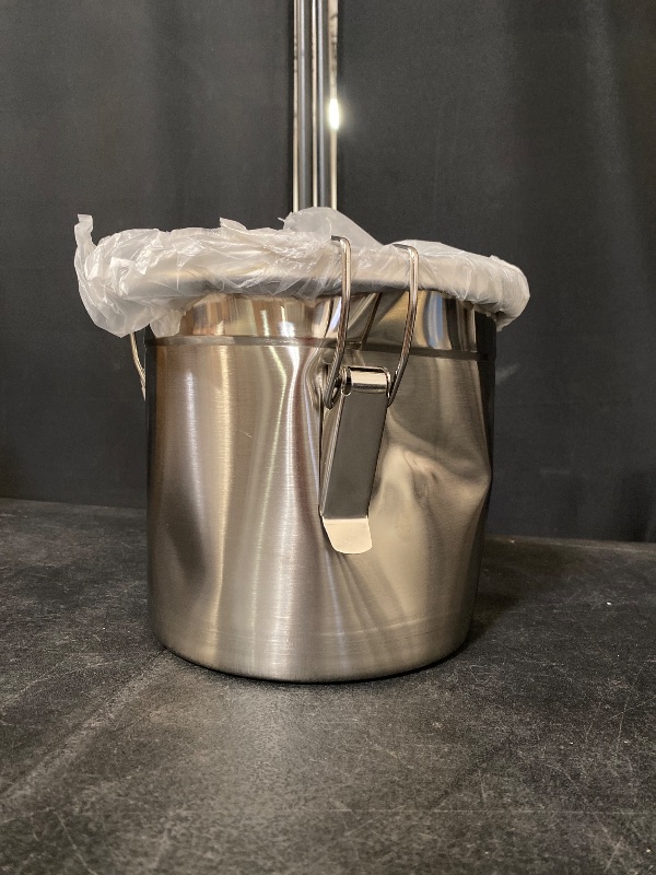 Photo 1 of 6L/1.31gal Stainless Steel Airtight Canister, 304 Stainless Steel Food Storage Canisters with Airtight Lid&Locking Clamp, Metal Kitchen Rice Milk Storage Bucket