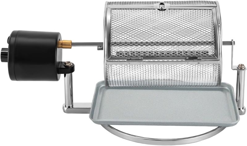 Photo 1 of 110V-240V Electric Coffee Roaster Machine, 14W 46-54 RPM Roller Type Coffee Bean Roaster, Stainless Steel Peanuts Pine Nuts Baking Machine for Homes, Cafes, Hotels