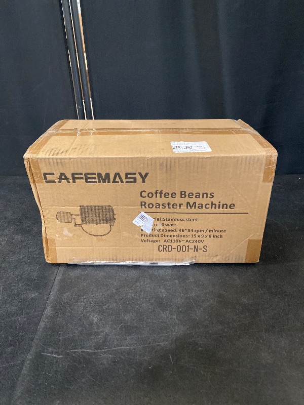 Photo 1 of 110V-240V Electric Coffee Roaster Machine, 14W 46-54 RPM Roller Type Coffee Bean Roaster, Stainless Steel Peanuts Pine Nuts Baking Machine for Homes, Cafes, Hotels