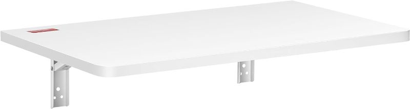 Photo 1 of VEVOR Wall Mounted Folding Table, Wall Mount Drop Leaf Tables, Wooden Floating Desk for Dining, Laundry Room, Office, 23.6" x 15.6" Fold Down Desk with Carbon Steel Bracket