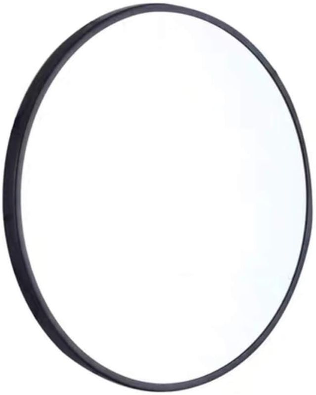 Photo 1 of Decorative HD Wall Mirror 15.7" - 27.6" Large Round Wall Mirror - Brushed Bronze Wall Hanging Mirror Metal Framed Decorative Bedroom Bathroom Living Room Hallway Elegant Design - black