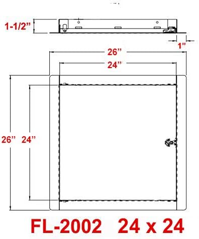 Photo 1 of Premier Access Doors 2002 Series Steel Access Door, 24 x 24 Flush Universal Mount, White (Screwdriver Latch)