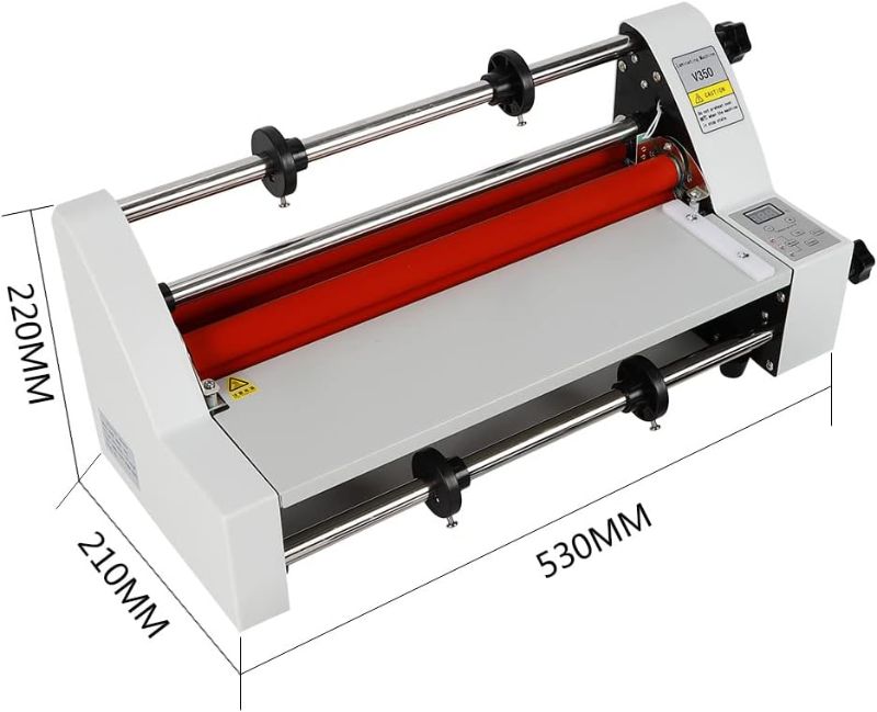 Photo 1 of V350 Hot Cold Roll Laminator, 13" Electronic Laminating Machine Single & Dual Sided 350mm Digital Display Temperature Control with 4 Rollers for Office(US Stock)