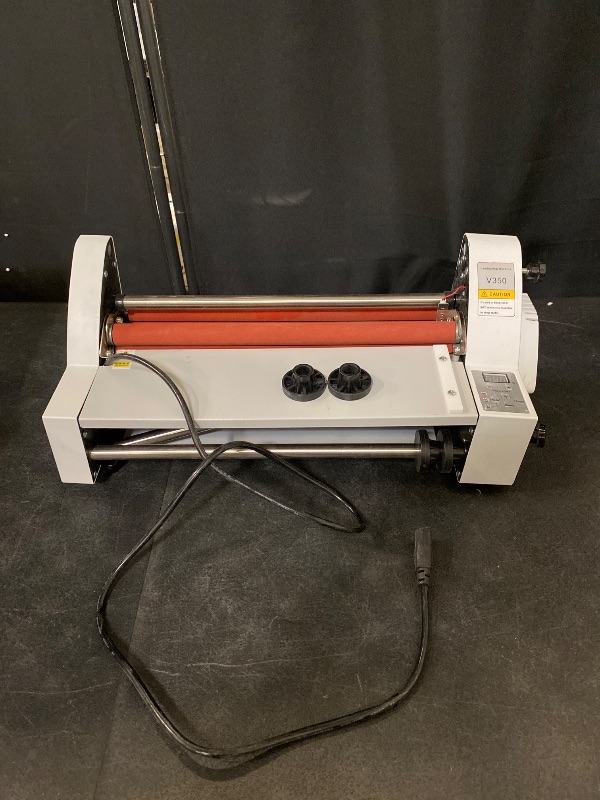 Photo 1 of V350 Hot Cold Roll Laminator, 13" Electronic Laminating Machine Single & Dual Sided 350mm Digital Display Temperature Control with 4 Rollers for Office(US Stock)