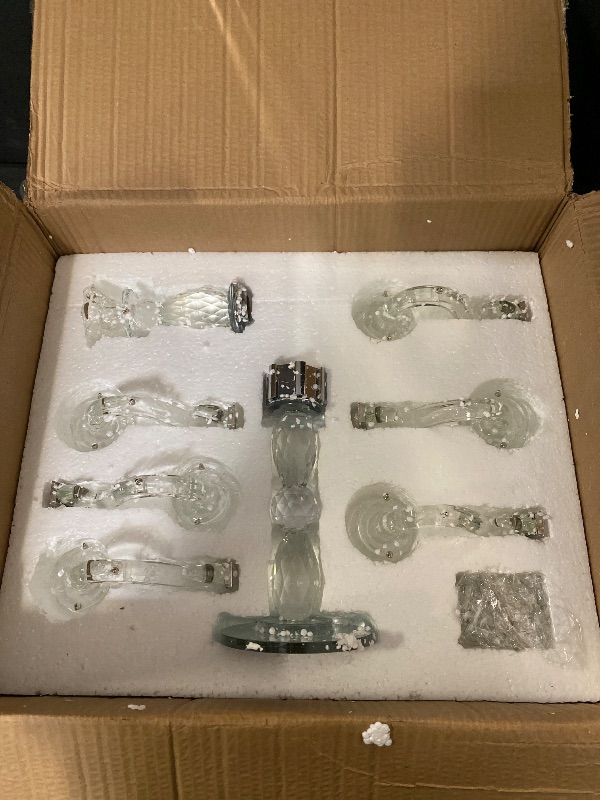 Photo 1 of Allgala Crystal Candle Holder 5-Arm Taper Candlestick Crystal Candelabra - Centerpiece for Home Wedding Event and Party Festival