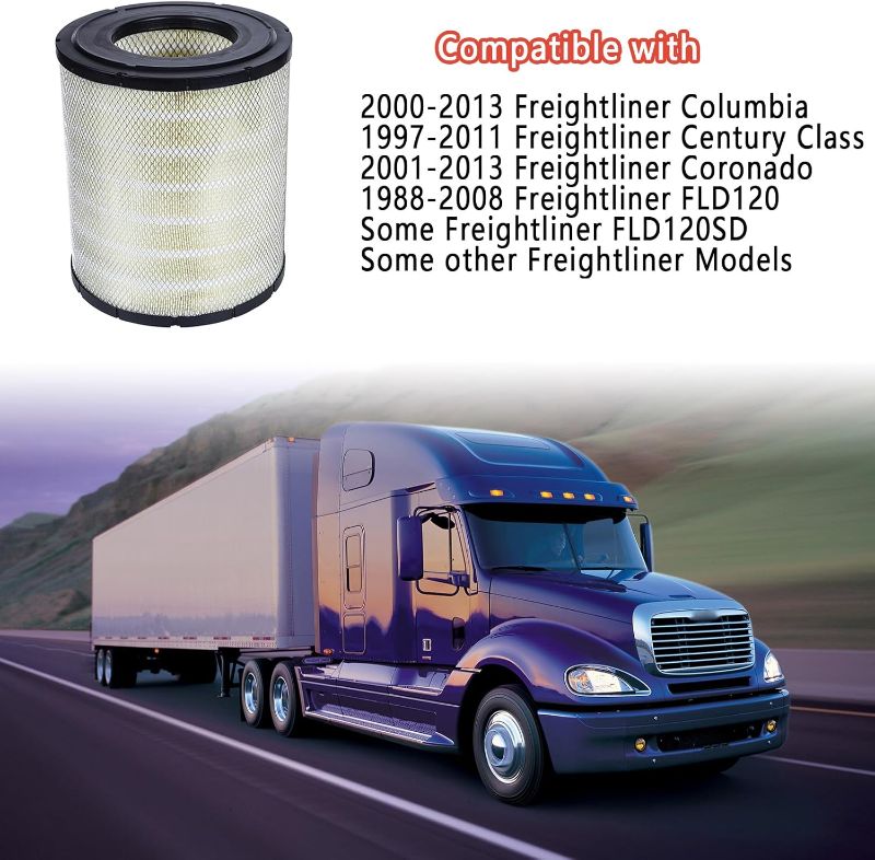 Photo 1 of P527682 Engine Air Filter Compatible with Freightliner Columbia, Century Class, Argosy, Condor, Coronado Replaces AF25139M AF4908, P185069, LAF1849, RS3518, AF2120, 46556