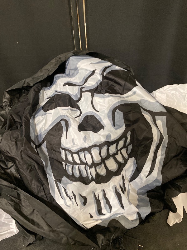 Photo 1 of Sunnydaze 7 ft Grisly Grim Reaper Inflatable Halloween Decoration - Indoor or Outdoor Use - 3 White LED Lights
