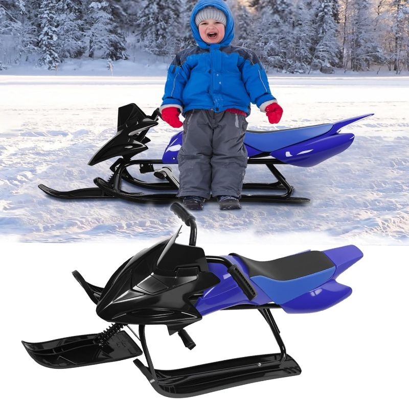 Photo 1 of Kids Racer Sled with Directional Control Handle, Double Brakes - Baby Safe Snow Sled for Uphill & Downhill
