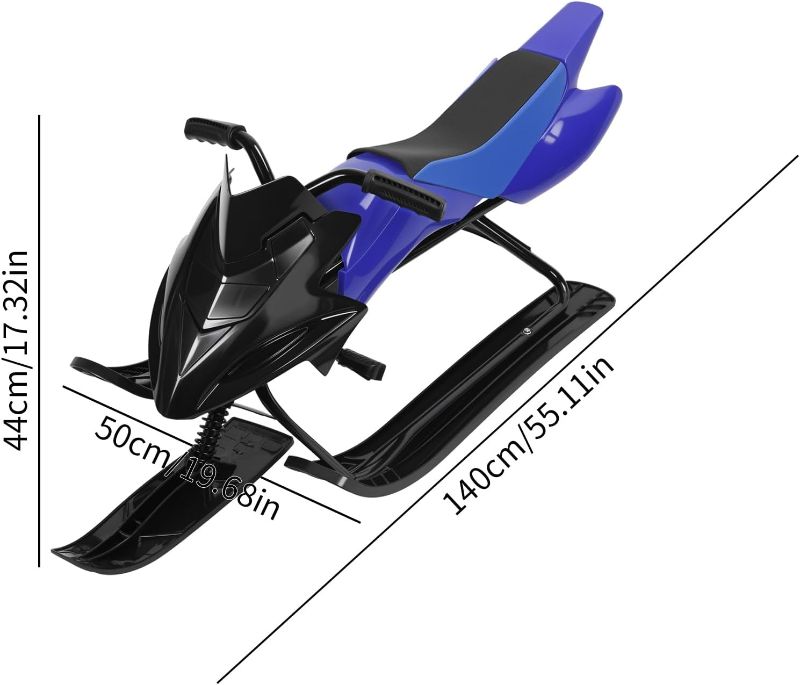 Photo 1 of Kids Racer Sled with Directional Control Handle, Double Brakes - Baby Safe Snow Sled for Uphill & Downhill
