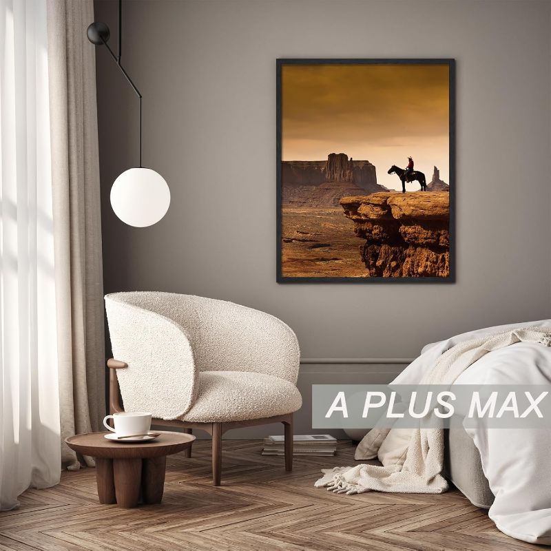 Photo 1 of A PLUS MAX 20x28 Picture Frame, Black Engineered Wood Frame for 20 x 28 Inch Picture Poster Photo, Light Weight 20 by 28 Frame with Wood-grain for Wall - 1 Pack/Black/20 x28