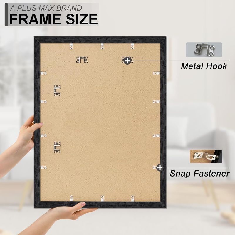 Photo 1 of A PLUS MAX 20x28 Picture Frame, Black Engineered Wood Frame for 20 x 28 Inch Picture Poster Photo, Light Weight 20 by 28 Frame with Wood-grain for Wall - 1 Pack/Black/20 x28