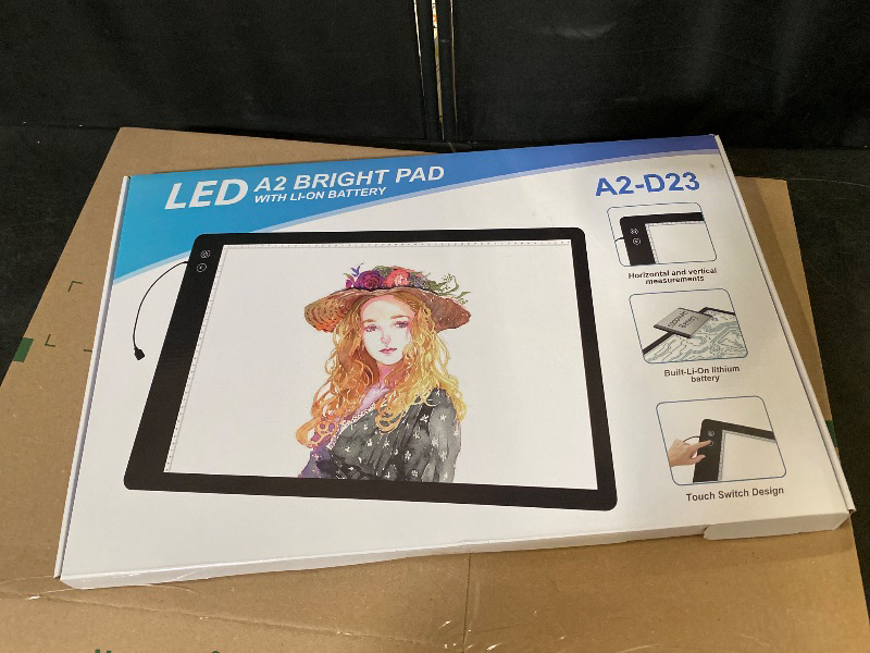 Photo 1 of Rechargeable A2 Light Pad, Wireless Battery Powered Artist Tracing Light Box, 3 Colors/6-Level/Stepless Adjusted Brightness Large Light Board for Diamond Painting, Cricut Weeding Vinyl, Art