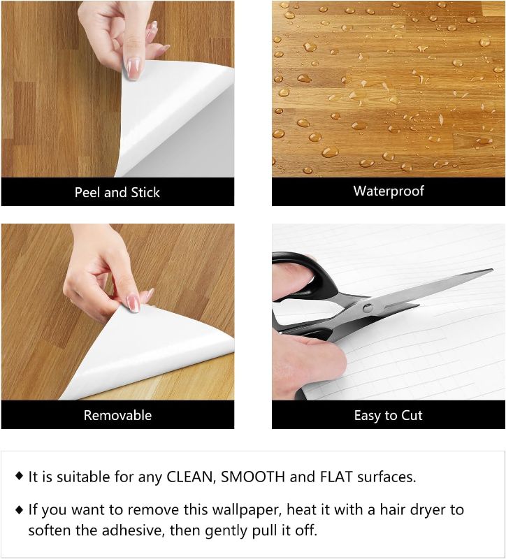 Photo 1 of LACHEERY Butcher Block Countertop Contact Paper 160 x 36 Inch Extra Wide Peel and Stick Wallpaper Wood Contact Paper for Kitchen Bathroom Countertops Counter Top Waterproof Removable Wood Wall Paper