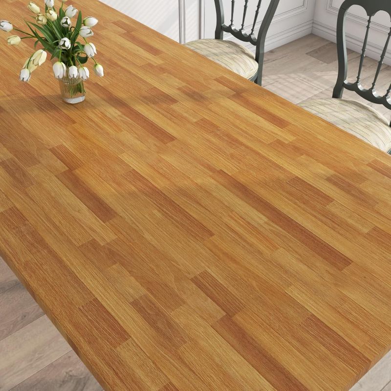 Photo 1 of LACHEERY Butcher Block Countertop Contact Paper 160 x 36 Inch Extra Wide Peel and Stick Wallpaper Wood Contact Paper for Kitchen Bathroom Countertops Counter Top Waterproof Removable Wood Wall Paper