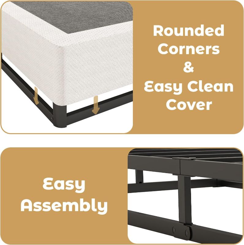 Photo 1 of Box Spring for Twin Bed, 5 inch Twin Box Spring Only, Strong Metal Frame Mattress Foundation, No Noise, Easy Assembly