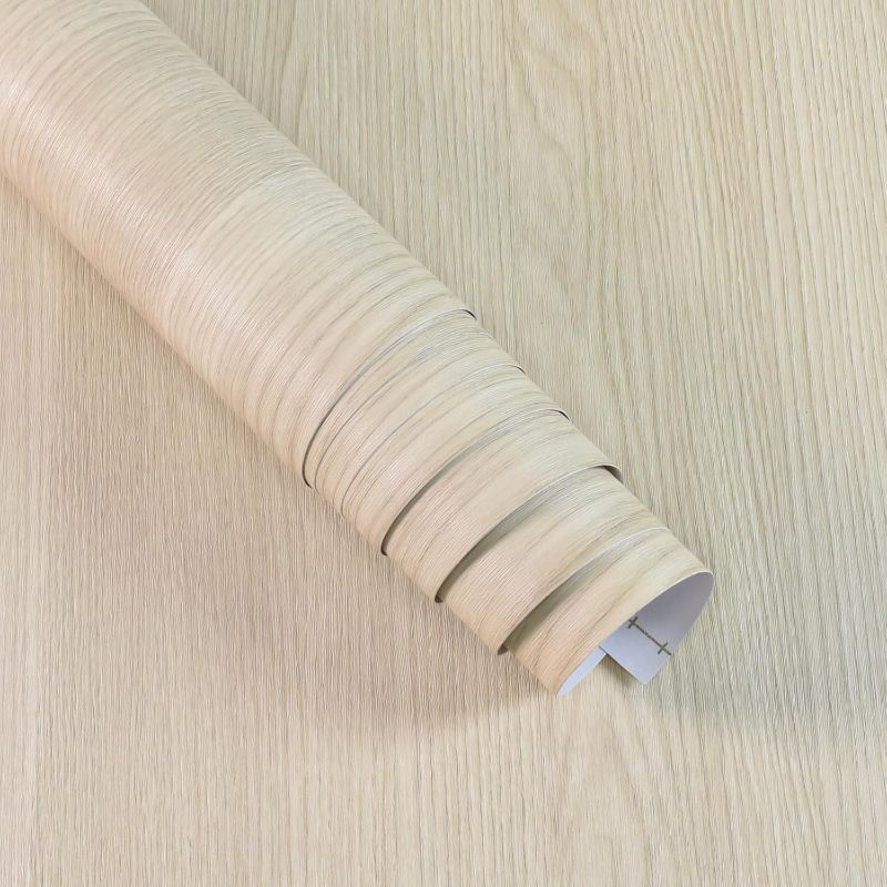 Photo 1 of Beige Cherry Wood Wallpaper Peel and Stick Wallpaper Thick Wood Grain Contact Paper for Cabinets Countertops Waterproof Self Adhesive Light Wood Contact Paper Vinyl Wall Paper 15.74" x 118"