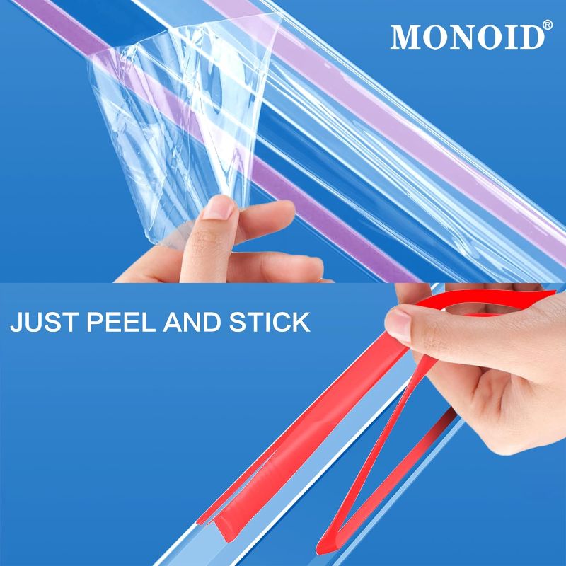Photo 1 of 2PCS Clear Self-Adhesive Wall Corner Protectors Corner Guards & Edge Protector for Wall Door Frame Cabinet Baseboard & Door, Table, Stair (31.5" X 1.18")