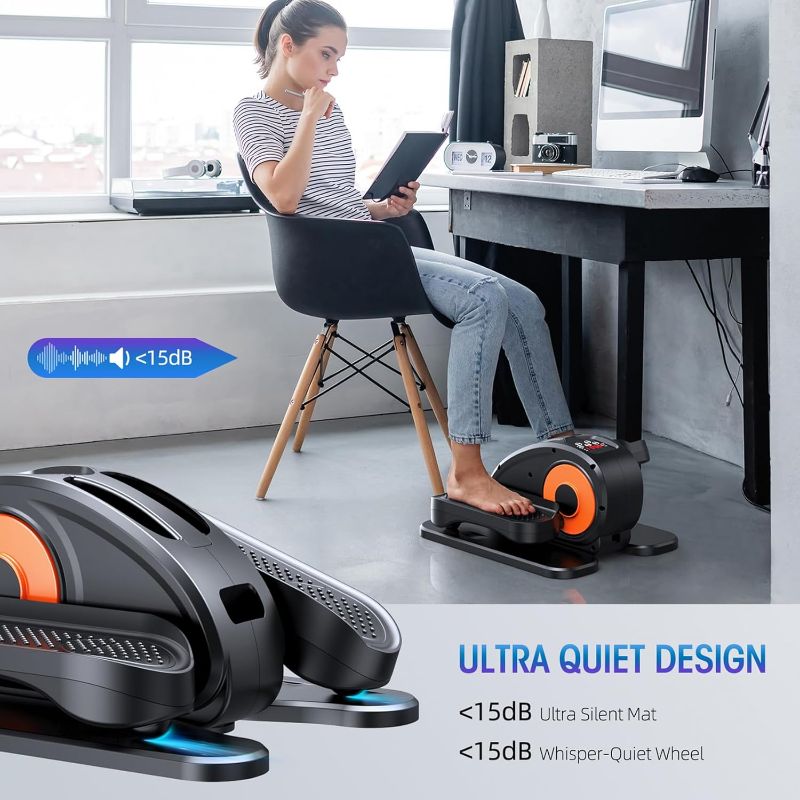 Photo 1 of Under Desk Elliptical Machine, Ellipse Leg Exerciser for Seniors Fully Assembled, Quiet & Portable Electric Seated Pedal Exerciser with Remote Control & 12 Adjustable Speeds