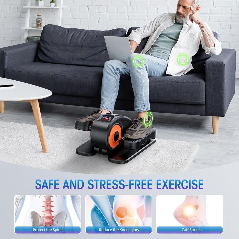 Photo 1 of Under Desk Elliptical Machine, Ellipse Leg Exerciser for Seniors Fully Assembled, Quiet & Portable Electric Seated Pedal Exerciser with Remote Control & 12 Adjustable Speeds