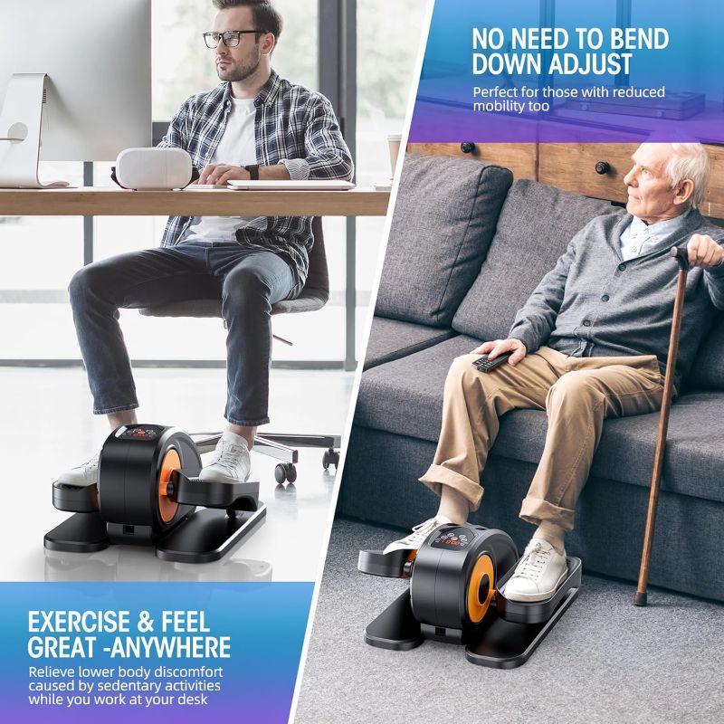 Photo 1 of Under Desk Elliptical Machine, Ellipse Leg Exerciser for Seniors Fully Assembled, Quiet & Portable Electric Seated Pedal Exerciser with Remote Control & 12 Adjustable Speeds