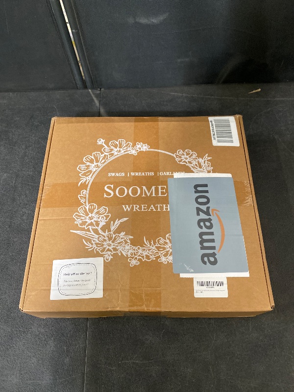 Photo 1 of 24 Inch Fall Wreaths for Front Door Outside, Soomeir Large Pumpkins Thanksgiving Wreath, Autumn Decor with Silk Leaves for Home Halloween Decorations Indoor Outdoor Farmhouse (Purple)