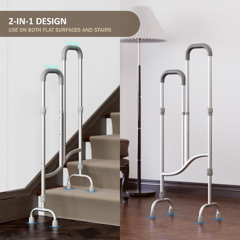 Photo 1 of Stairs Climbing Assist Cane Senior Walker for Climbing Stairs, 2-in-1 Adjustable Height Walker Cane for Elderly Use on Both Flat Surfaces and Stairs, Standard Walker Climbing Cane