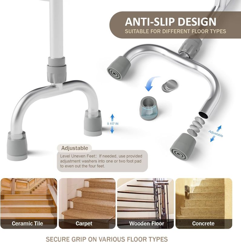 Photo 1 of Stairs Climbing Assist Cane Senior Walker for Climbing Stairs, 2-in-1 Adjustable Height Walker Cane for Elderly Use on Both Flat Surfaces and Stairs, Standard Walker Climbing Cane