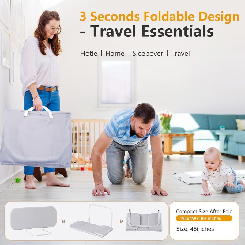 Photo 1 of Toddler Bed Rails for Travel - Baby Guard Bed Rail Portable for Crib, Twin, Queen, Full, King Size Beds - Easy to Assemble, Safety Bed Side Rail for Toddlers and Kids