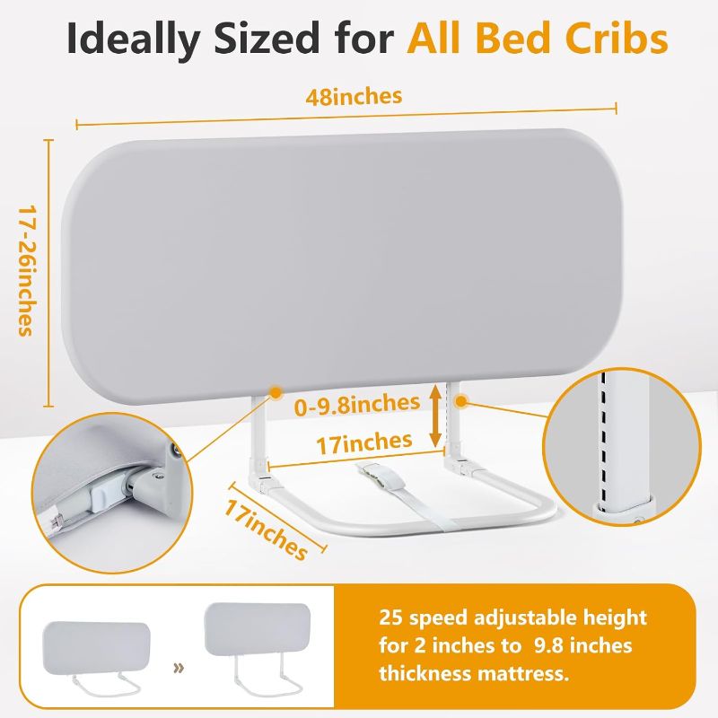 Photo 1 of Toddler Bed Rails for Travel - Baby Guard Bed Rail Portable for Crib, Twin, Queen, Full, King Size Beds - Easy to Assemble, Safety Bed Side Rail for Toddlers and Kids