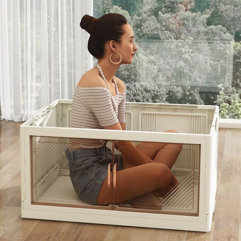Photo 1 of 5Packs Stackable Storage Bins with Lid, 36 Gal Closet Organizer and Storaging Drawer, Collapsible Storage Box with Wheels, Plastic Clothes Storage Cabinet Containers for Home, Office, Dorm
