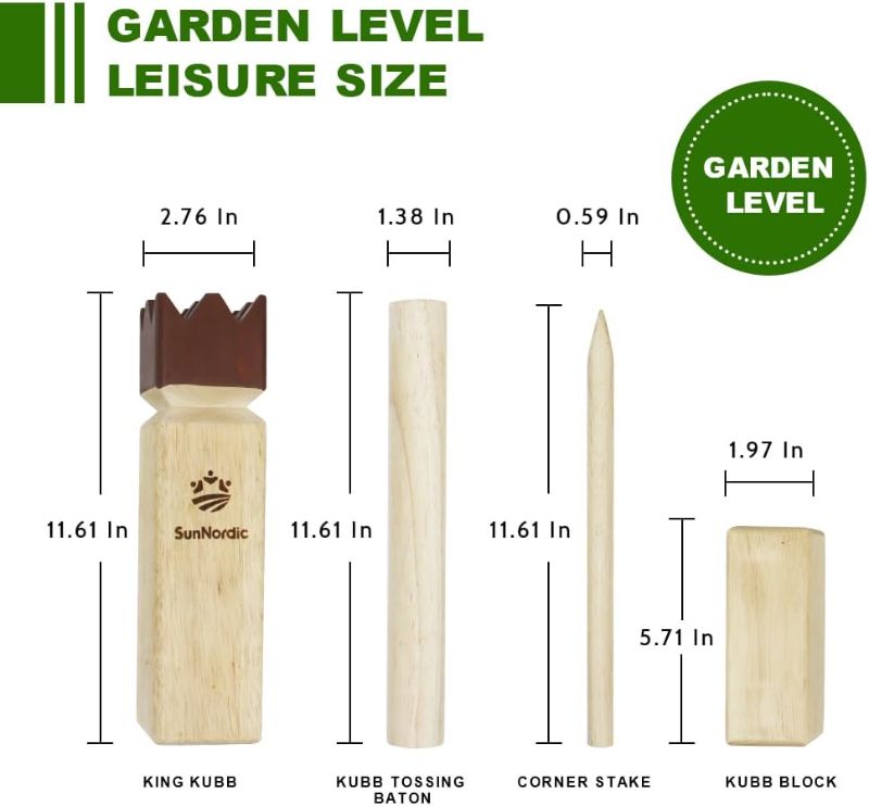 Photo 1 of Kubb Yard Game Set, Garden Rubber Wood Outdoor Tossing Game with Canvas Carry Bag, Giant Viking Outdoor Chess Game for Kids, Adults & Backyard Lawn