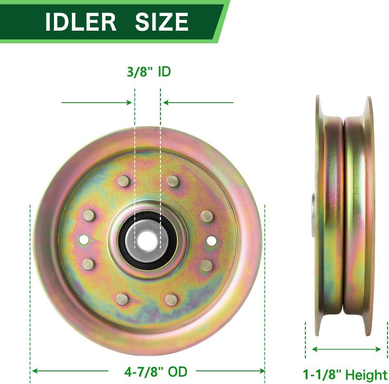Photo 1 of Lawn Mower Deck Rebuild Kit for 46 inch Models Cub Cad et LTX1046VT LTX1046 LTX1045 Includes (2) Spindles 618-04865 (2) Flat Idler Pulley 753-08171 (1) Be lt 954-04219 (2) Blades 942-04244