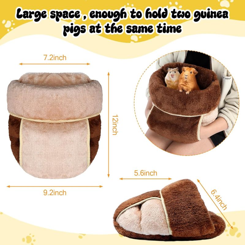 Photo 1 of Wenqik 2 Pcs Guinea Pig Bed Cuddle Warm Hideout Small Animal Sack Cozy House Bedding Sleeping Cushion Portable Pet Carrier Cage Nest for Rabbit Hamster Rat