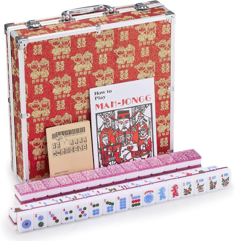 Photo 1 of American Mahjong Set 174 Acrylic Mahjong Tiles 1.6 "Large American Mahjong Game Set with Mahjong Gift Box