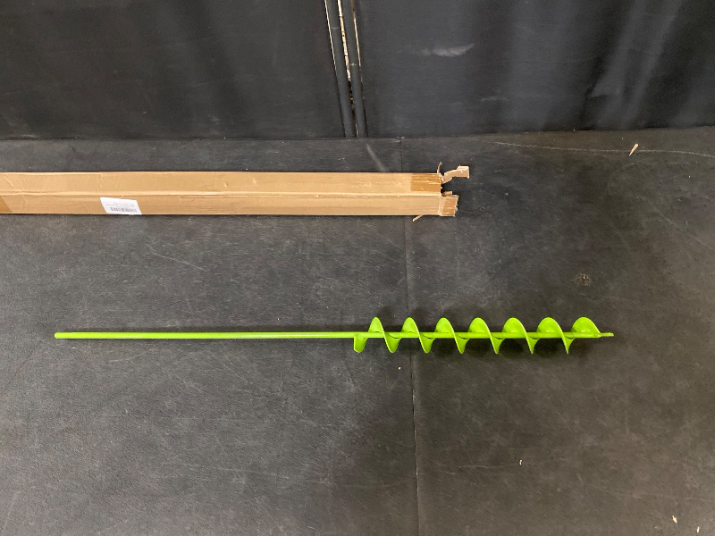 Photo 1 of 32" x 2" Upgraded Elongated Auger Drill Bit- No Need to Squat Post Hole Digger,100% Solid Barrel Extended Length Intensive Blades Heavy Duty Green Auger Drill Bit for Planting for 3/8" Hex Drive Drill