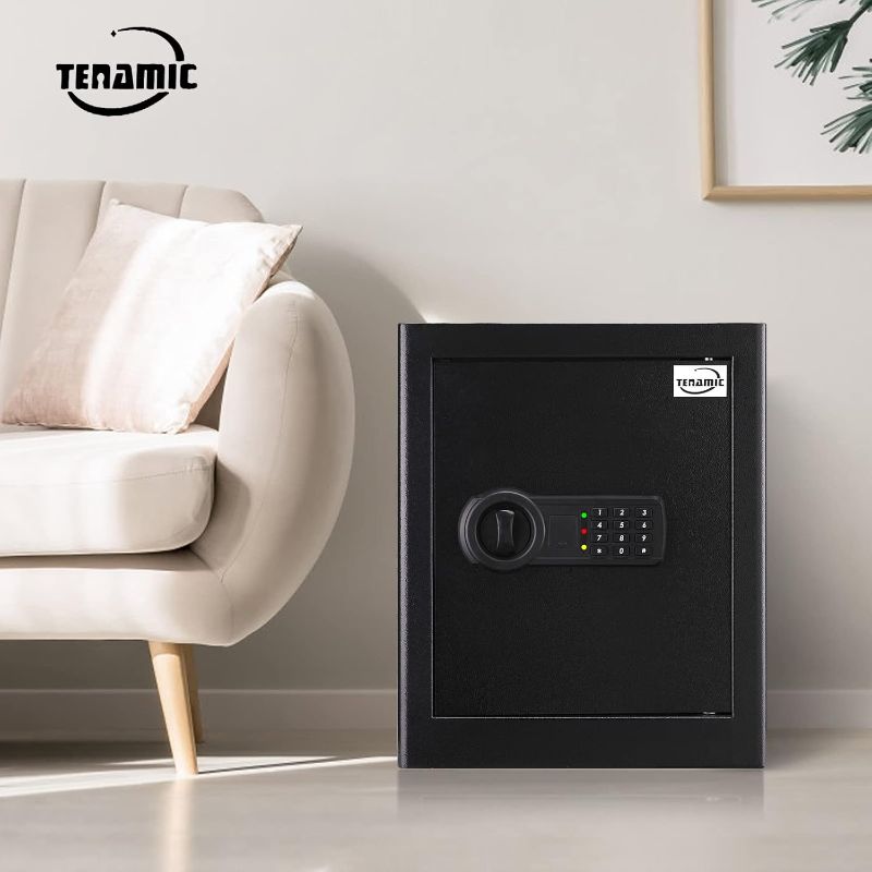 Photo 1 of Tenamic Fireproof Waterproof Home Safe 2.0 Cuft - Keypad Large Lock Box Cabinet, Solid Alloy Steel for Office, Hotel - Black