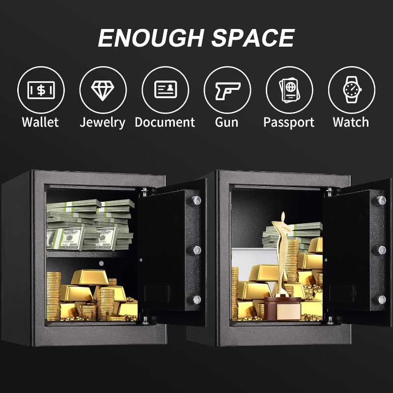 Photo 1 of Tenamic Fireproof Waterproof Home Safe 2.0 Cuft - Keypad Large Lock Box Cabinet, Solid Alloy Steel for Office, Hotel - Black