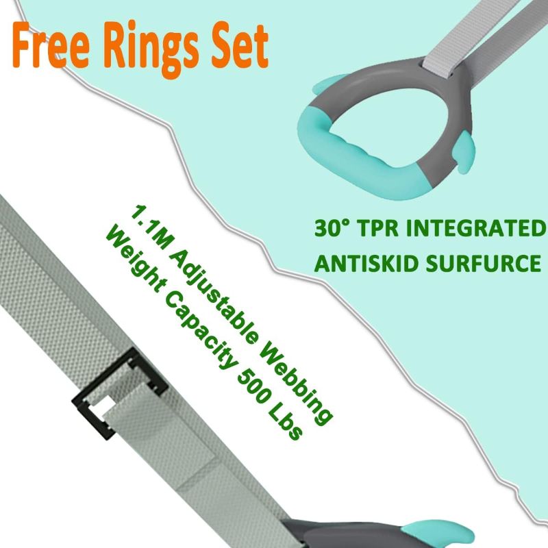 Photo 1 of GLANT Gymnastics Bar for Kids with Rings Set, 7 Heights Adjustable Easy Folding Gymnastic Training Bar Kids Monkey Horizontal Bars - Max Load 300LBS