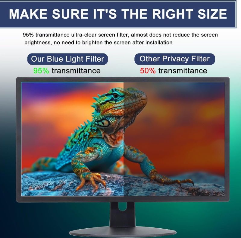 Photo 1 of 27 inch Anti-Glare Blue Light Blocking Screen Protector for 27" Sceptre/Dell/Asus/Acer/ViewSonic/Samsung/Aoc/HP/LG Computer with 16:9 Aspect Ratio