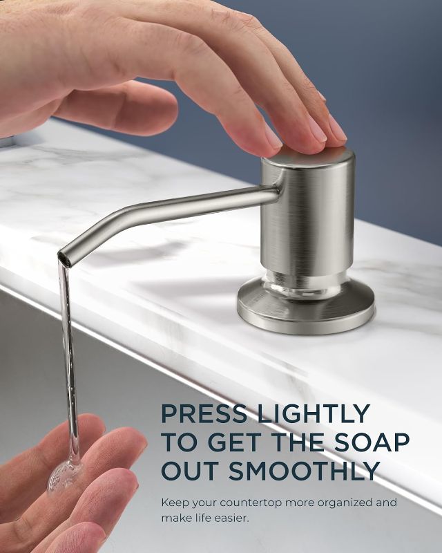Photo 1 of FORIOUS Kitchen Faucets with Soap Dispenser and Pull Down Sprayer, Brushed Nickel, Bar High Arc Single Handle Classic 3 Modes Stainless Steel Faucet for Kitchen Sink Farmhouse RV Laundry Camper