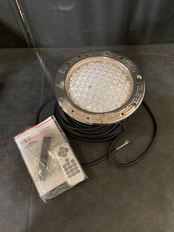 Photo 1 of 10 Inch Pool Light for Inground Pool, 12V AC Color Changing LED Pool Light with Remote Control, 35W Underwater Swimming Pool Light for Wet Niche, 100 Foot Cord
