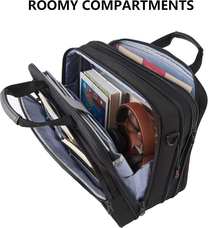 Photo 1 of KROSER Laptop Bag Premium Laptop Briefcase Fits Up to 17.3 Inch Laptop Expandable Water-Repellent Shoulder Messenger Bag Computer Bag with RFID Pockets for Travel/Business/Men/Women-Black