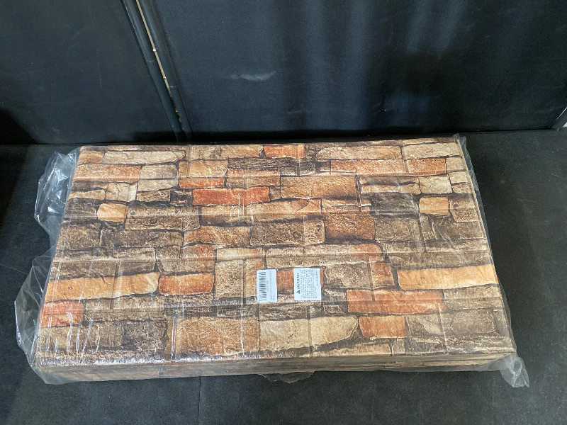 Photo 1 of Yutianli 7mm Thick Anti-Collision self Adhesive 3D Wall Panels Peel and Stick,10-Pack 57 Sq.Ft Antique Faux Brick Wall Panels Foam Faux Stone Wallpapers for Bedroom (10, Style A)
