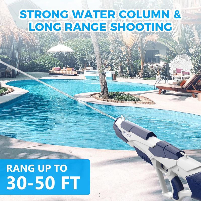 Photo 1 of Electric Water Gun,Squirt Gun Toy,Automatic Suction Water Gun Blaster up to 50 FT Long Range,Outdoor Beach Party Water Shooting Game Toy,Ideal Summer Gift for Kids & Adults(Dark Blue)